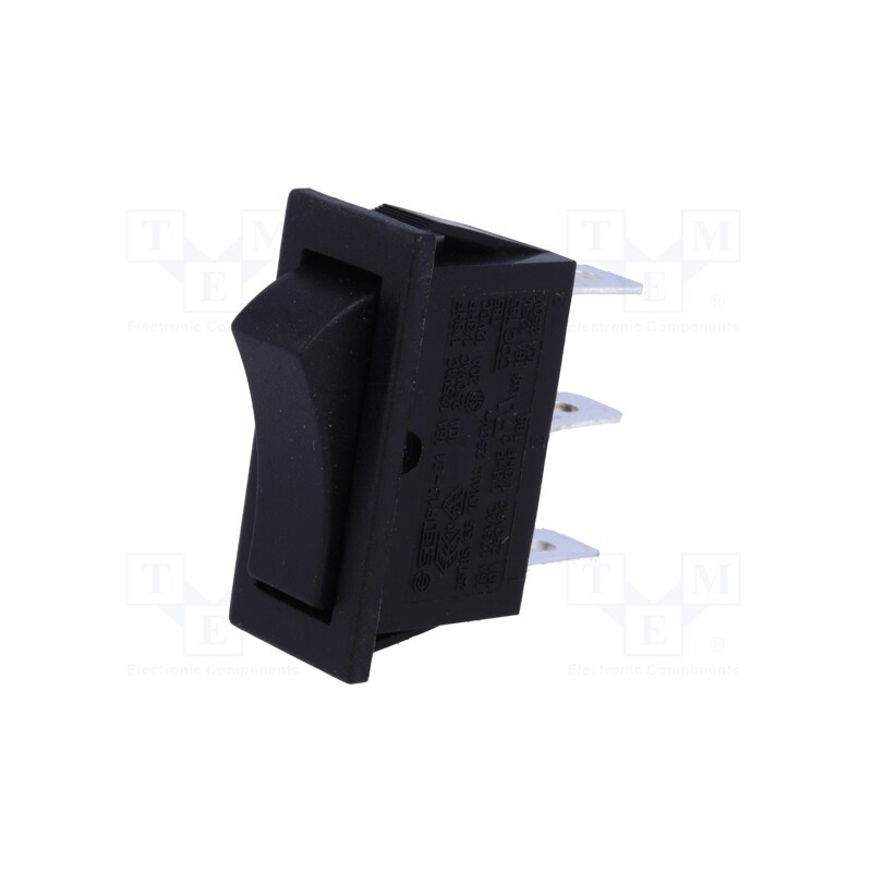 1 pcs x SCI - R13-91C-01-BB-0D - ROCKER, SPDT, Pos: 2, ON-ON, 10A/250VAC, black, none, 50mΩ, UL94V-2