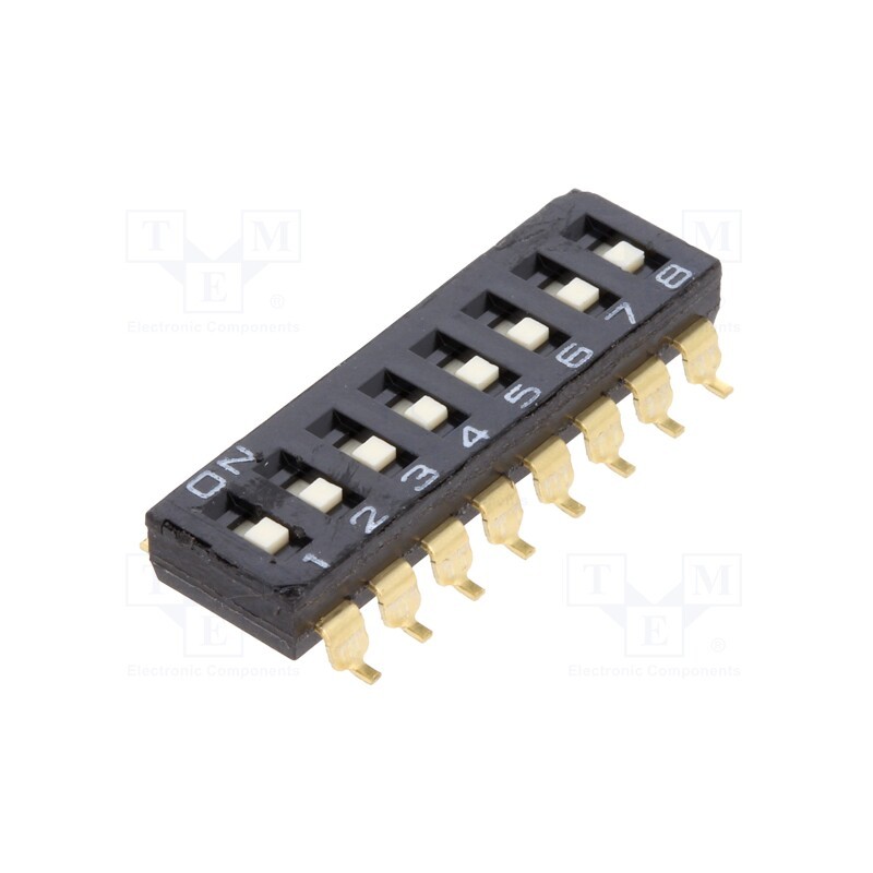 1 pcs x OMRON OCB - A6S-8102-H - Switch: DIP-SWITCH, Poles number: 8, ON-OFF, 0.025A/24VDC, Pos: 2