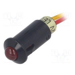 1 pcs x SCI - R9-73L-11-12RED - Indicator: LED, prominent, red, 12VDC, Ø8.2mm, IP40, leads 170mm
