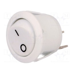 1 pcs x SCI - R13-112F-02-WW-2D - ROCKER, SPST, Pos: 2, OFF-(ON), 10A/250VAC, white, none, 50mΩ, round