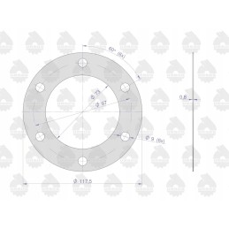 PTO cover gasket krazelite 0 8mm c 330 sold