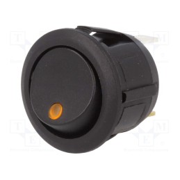 1 pcs x SCI - R13-112B2-02-BBY - ROCKER, SPST, Pos: 2, ON-OFF, 20A/14VDC, yellow, LED,point, 14V, 50mΩ