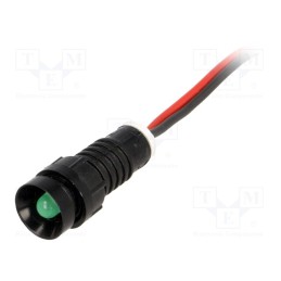 1 pcs x POLAM-ELTA - LG-D5-220DC - Indicator: LED, recessed, green, 220VDC, Ø11mm, IP40, leads 300mm