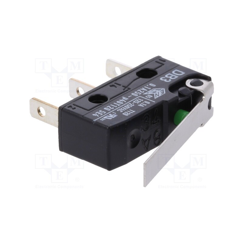 1 pcs x ZF - DB3C-B1LC - Microswitch SNAP ACTION, 0.1A/250VAC, 0.1A/80VDC, with lever
