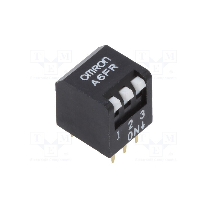 1 pcs x OMRON OCB - A6FR-3101 - Switch: DIP-SWITCH, Poles number: 3, ON-OFF, 0.025A/24VDC, Pos: 2