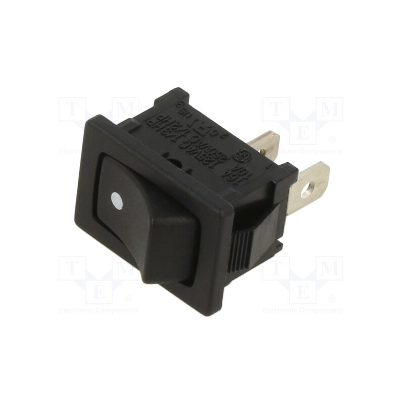 1 pcs x SWITCH COMPONENTS - RF1-1A-AC-2-B-3 - ROCKER, SPST, Pos: 2, ON-OFF, 10A/250VAC, black, none, Body: black