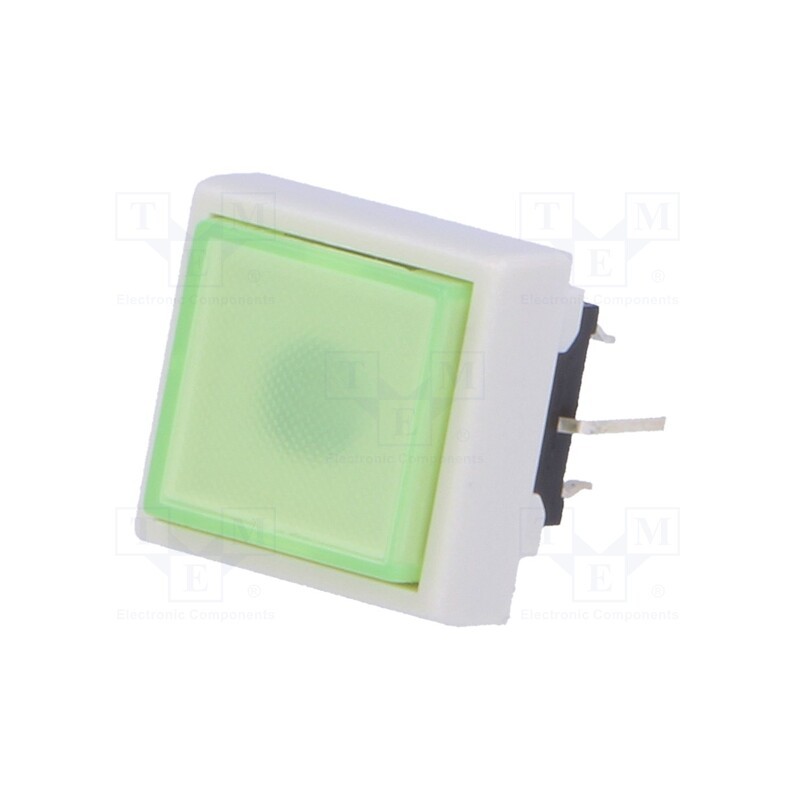 1 pcs x HIGHLY ELECTRIC - PB6133FBL-3 - Switch: keypad, Pos: 2, DPDT, 0.1A/30VDC, green, LED, green, THT, 1.5N