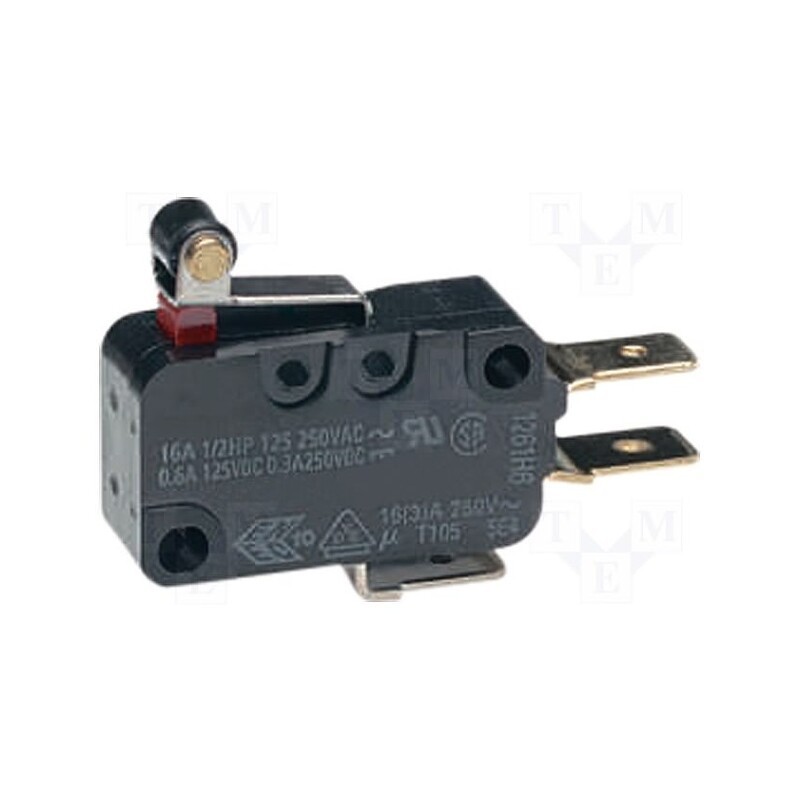 1 pcs x OMRON OCB - D3V-165-1A5 - Microswitch SNAP ACTION, 16A/250VAC, 10A/30VDC, SPDT, ON-(ON)