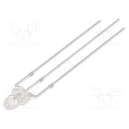 1 pcs x OPTOSUPPLY - OSRBKA3211A - LED, 3mm, red/blue, 15°, Front: convex, 2.1÷2.6/3.1÷3.6V, -30÷85°C