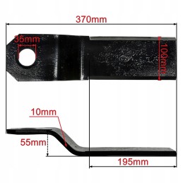 A large, durable blade for an orchard mower