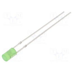 1 pcs x OPTOSUPPLY - OSG5DA3HE4B-12V - LED, 3mm, green, 1120mcd, 140°, Front: flat, 12V, No.of term: 2, 225mW