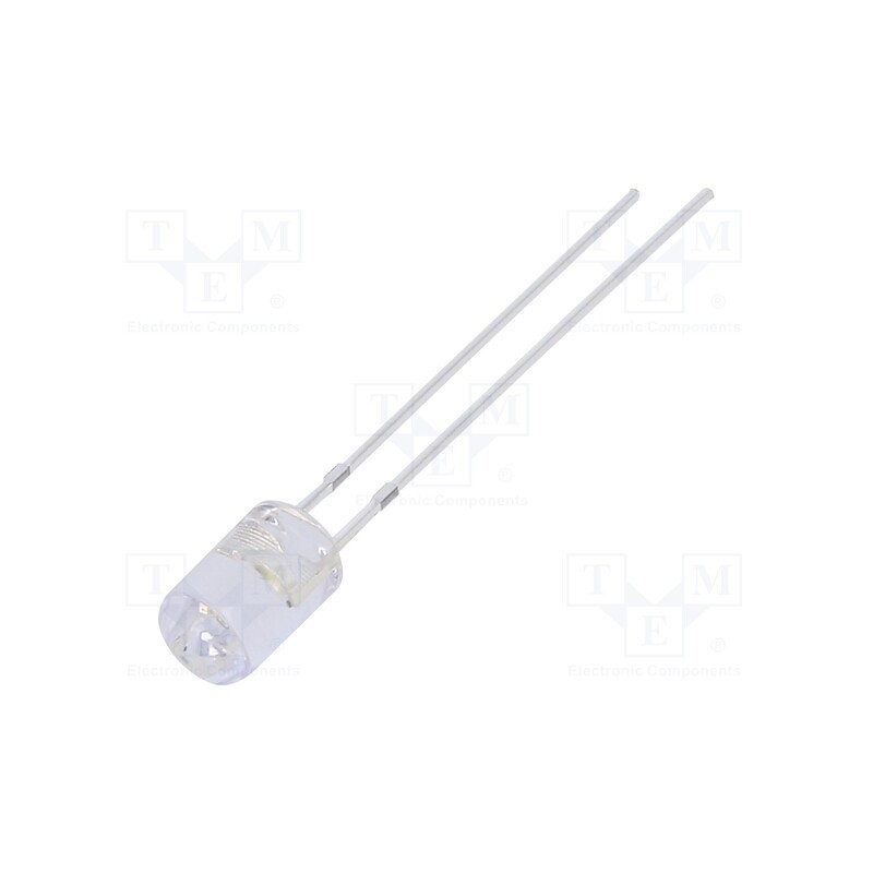 1 pcs x OPTOSUPPLY - OSW5DK5GA1B-12V - LED, 5mm, white cold, 1120÷1560mcd, 100°, Front: flat, 12÷15V, 225mW