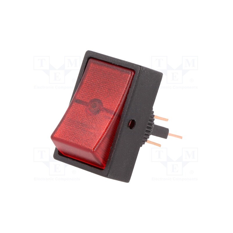 1 pcs x SCI - R13-207B-01-BR - ROCKER, SPST, Pos: 2, ON-OFF, 30A/12VDC, red, neon lamp, 50mΩ