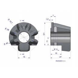 5223073090 bevel gear shank with 6 sipma