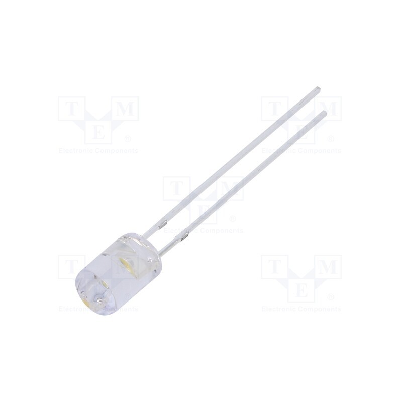 1 pcs x OPTOSUPPLY - OSM5DK5GA1B-12V - LED, 5mm, white warm, 750÷1120mcd, 100°, Front: flat, 12÷15V, 225mW