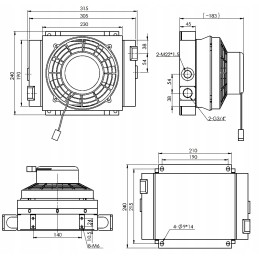 Hydraulic oil cooler 125 l min 24v