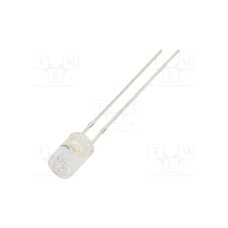 1 pcs x OPTOSUPPLY - OSM5DK5GA1B-CRLED14 - CRLED, 5mm, white warm, 1560mcd, 100°, Front: flat, 5.5÷20V, 320mW