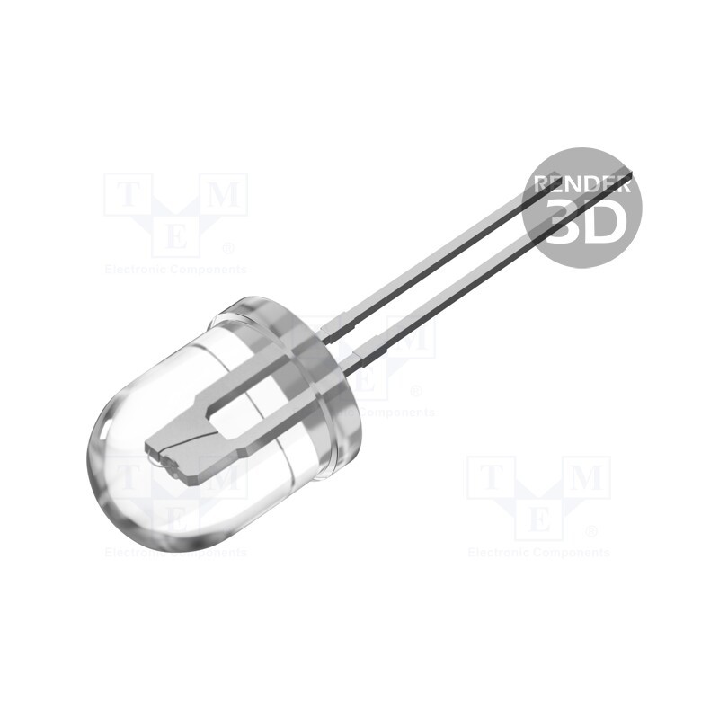 1 pcs x OPTOSUPPLY - OSG59AA131A - LED, 10mm, green, 30000÷35000mcd, 30°, Front: convex, 2.8÷3.6V