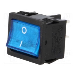 1 pcs x SCI - R13-33B-02-BBL-2D-N-2 - ROCKER, DPST, Pos: 2, ON-OFF, 6A/250VAC, blue, neon lamp, 250V, 50mΩ