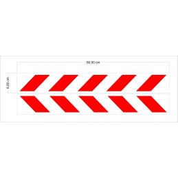 Warning stickers, reflective laminate belts, 60x8 cm