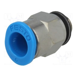 1 pcs x FESTO-132600 - Push-in fitting, threaded,straight, -0.95÷6bar, Thread: M6