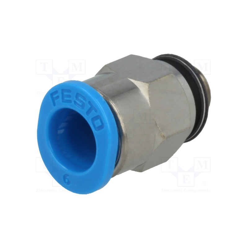 1 pcs x FESTO-132600 - Push-in fitting, threaded,straight, -0.95÷6bar, Thread: M6