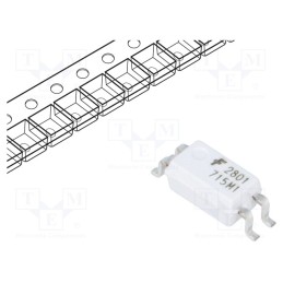 1 pcs x ONSEMI - HMHA2801R2 - Optocoupler, SMD, Ch: 1, OUT: transistor, 3.75kV, Mini-flat 4pin