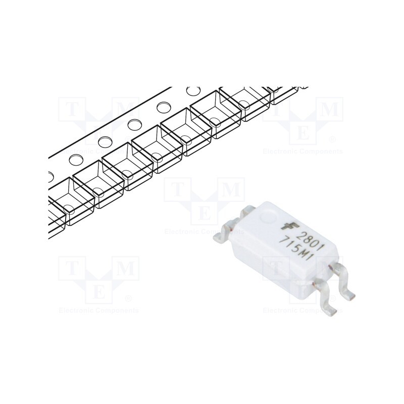 1 pcs x ONSEMI - HMHA2801R2 - Optocoupler, SMD, Ch: 1, OUT: transistor, 3.75kV, Mini-flat 4pin