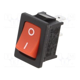 1 pcs x SWITCH COMPONENTS - RF1-1A-DC-2-R-1 - ROCKER, SPST, Pos: 2, ON-OFF, 10A/24VDC, red, none, Rcont max: 50mΩ