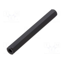 10 pcs x DREMEC - 185X50 - Screwed spacer sleeve, hexagonal, polyamide, M3, L: 50mm, black