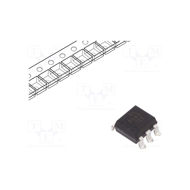 1 pcs x EVERLIGHT - EL3083S(TA) - Optotriac, 5kV, zero voltage crossing driver, Gull wing 6, Ch: 1