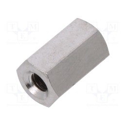 10 pcs x DREMEC - 115X10 - Screwed spacer sleeve, 10mm, Int.thread: M3, hexagonal, brass