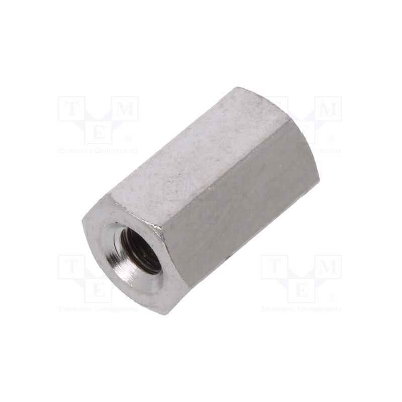 10 pcs x DREMEC - 115X10 - Screwed spacer sleeve, 10mm, Int.thread: M3, hexagonal, brass