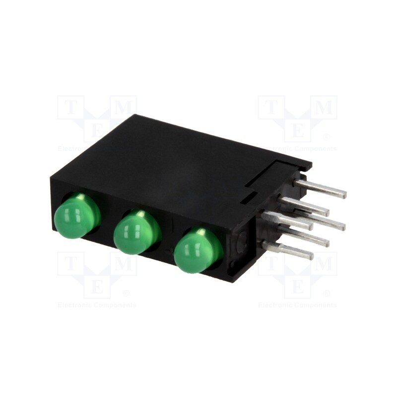 1 pcs x KINGBRIGHT ELECTRONIC - L-7104SA/3GD - LED, in housing, green, 3mm, No.of diodes: 3, 20mA, 40°, 2.2÷2.5V