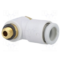 1 pcs x SMC-KQ2V06-M5A - Push-in fitting, threaded,angled 90°, -1÷10bar, Thread: M5