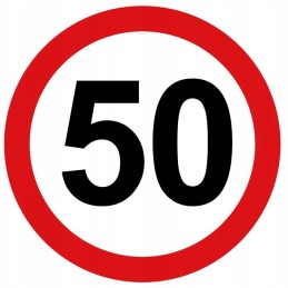 Sticker speed limit 50km sign diameter 12cm