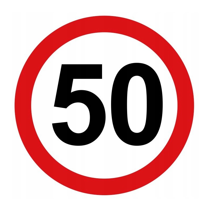 Sticker speed limit 50km sign diameter 12cm