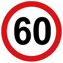 Sticker speed limit 60km sign diameter 12cm