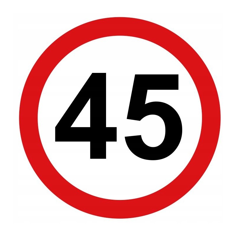 Sticker speed limit 45km sign diameter 12cm