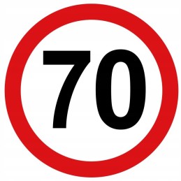 Sticker speed limit 70 km sign diameter 16 cm