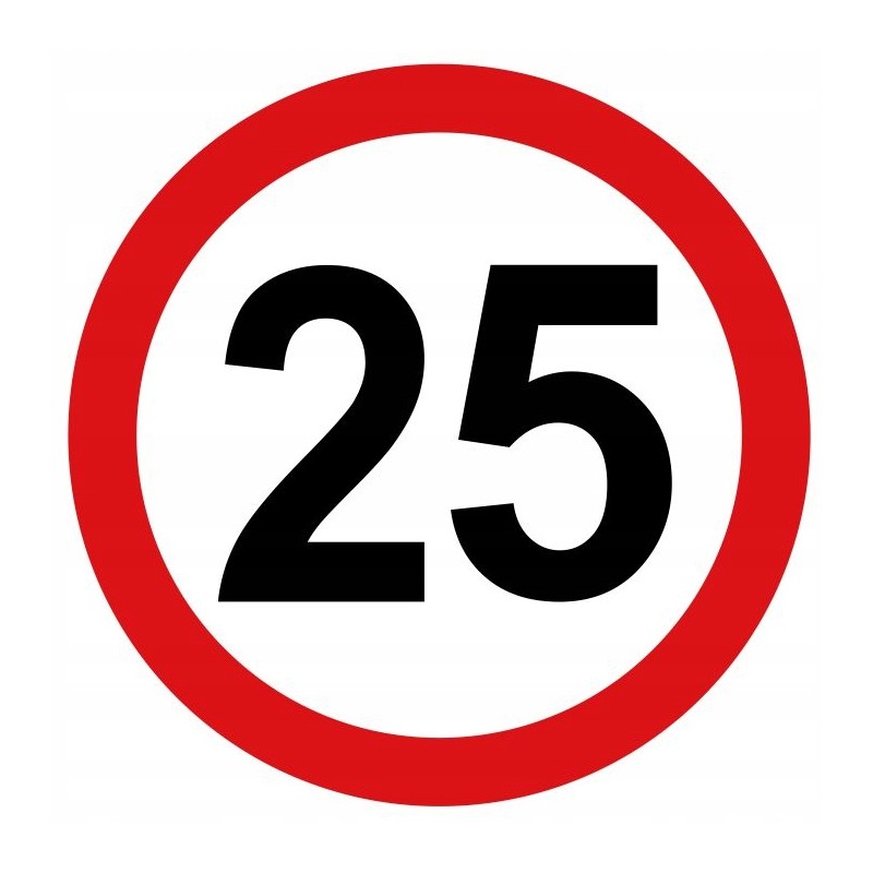 Sticker speed limit 25km sign diameter 16cm