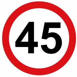 Sticker speed limit 45km sign diameter 16cm