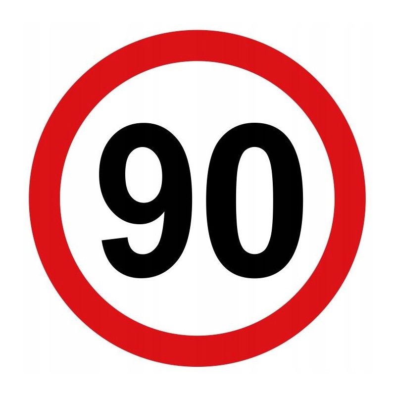 Sticker speed limit 90km sign diameter 16cm