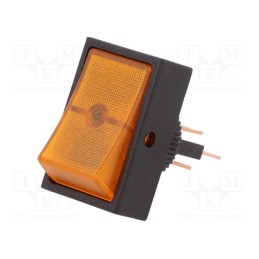 1 pcs x SCI - R13-207B-01-BY - ROCKER, SPST, Pos: 2, ON-OFF, 30A/12VDC, orange, neon lamp, 50mΩ