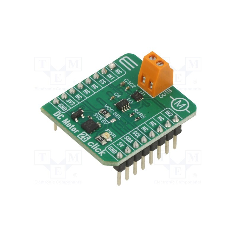 1 pcs x MIKROE - DC MOTOR 25 CLICK - Click board, motor driver, GPIO,I2C, A3908, prototype board