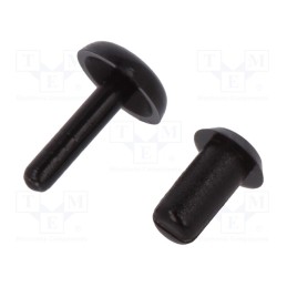 10 pcs x DREMEC - 8G4012.0X2.8B - Rivet, polyamide, L.rivet: 4mm, Panel cutout diam: 2.1mm, black