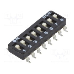 1 pcs x ECE - ESD108LTZ - Switch: DIP-SWITCH, Poles number: 8, OFF-ON, 0.025A/24VDC, Pos: 2