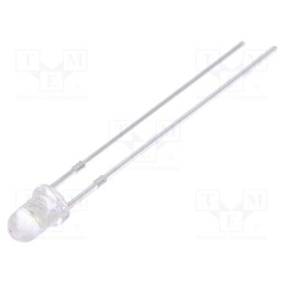1 pcs x OPTOSUPPLY - OSB64L3131A - LED, 3mm, blue (ice blue), 10000÷12000mcd, 30°, Front: convex