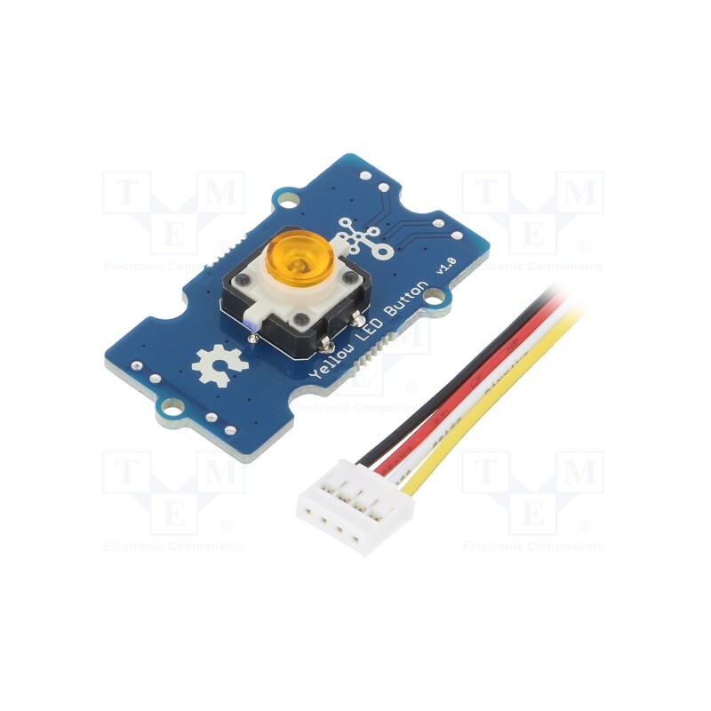 1 pcs x SEEED STUDIO - YELLOW LED BUTTON - Module: button, LED, Grove Interface (4-wire), Grove, yellow