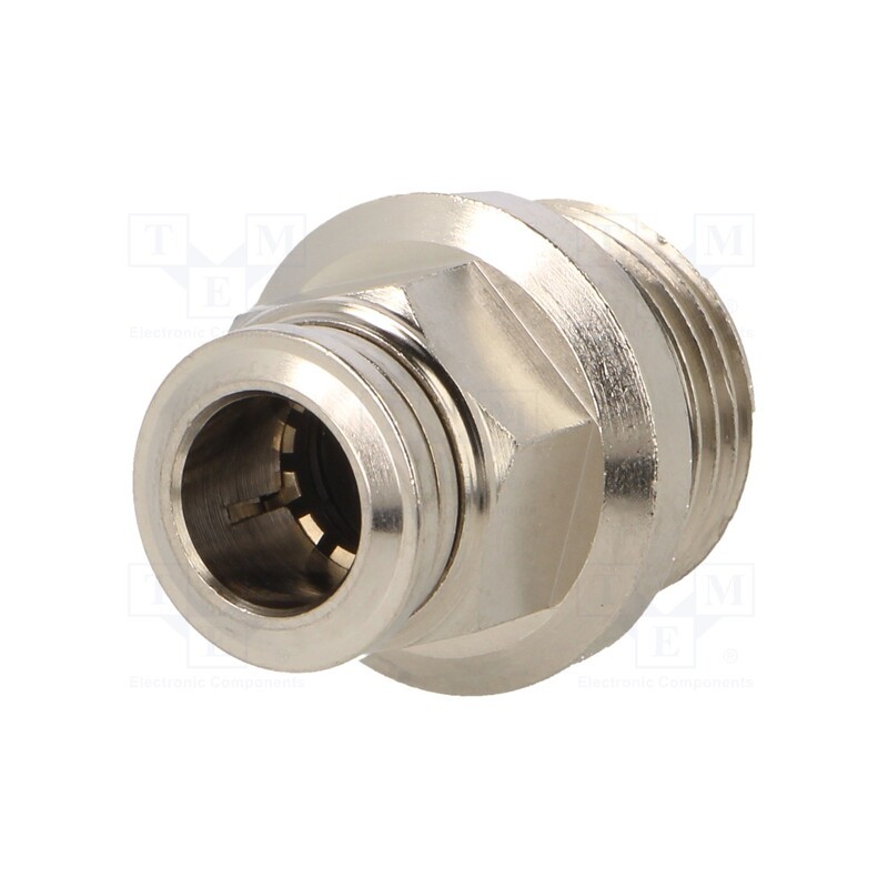 1 pcs x AIGNEP-57020 8-3/8 - Push-in fitting, straight, -0.99÷20bar, nickel plated brass